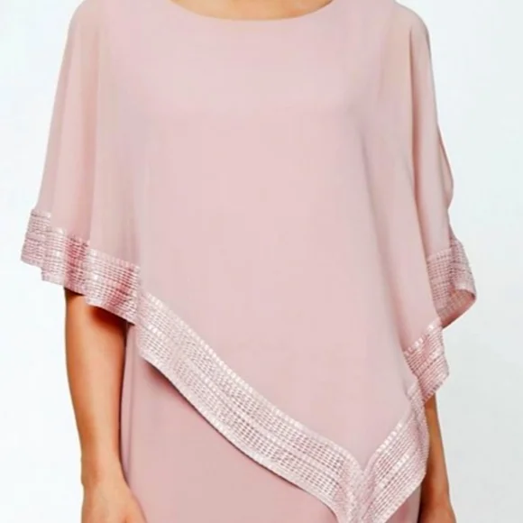 knee length dresses for ladies SL Fashions 91551502 Ombre Capelet Cocktail Dress  The Dress Outlet